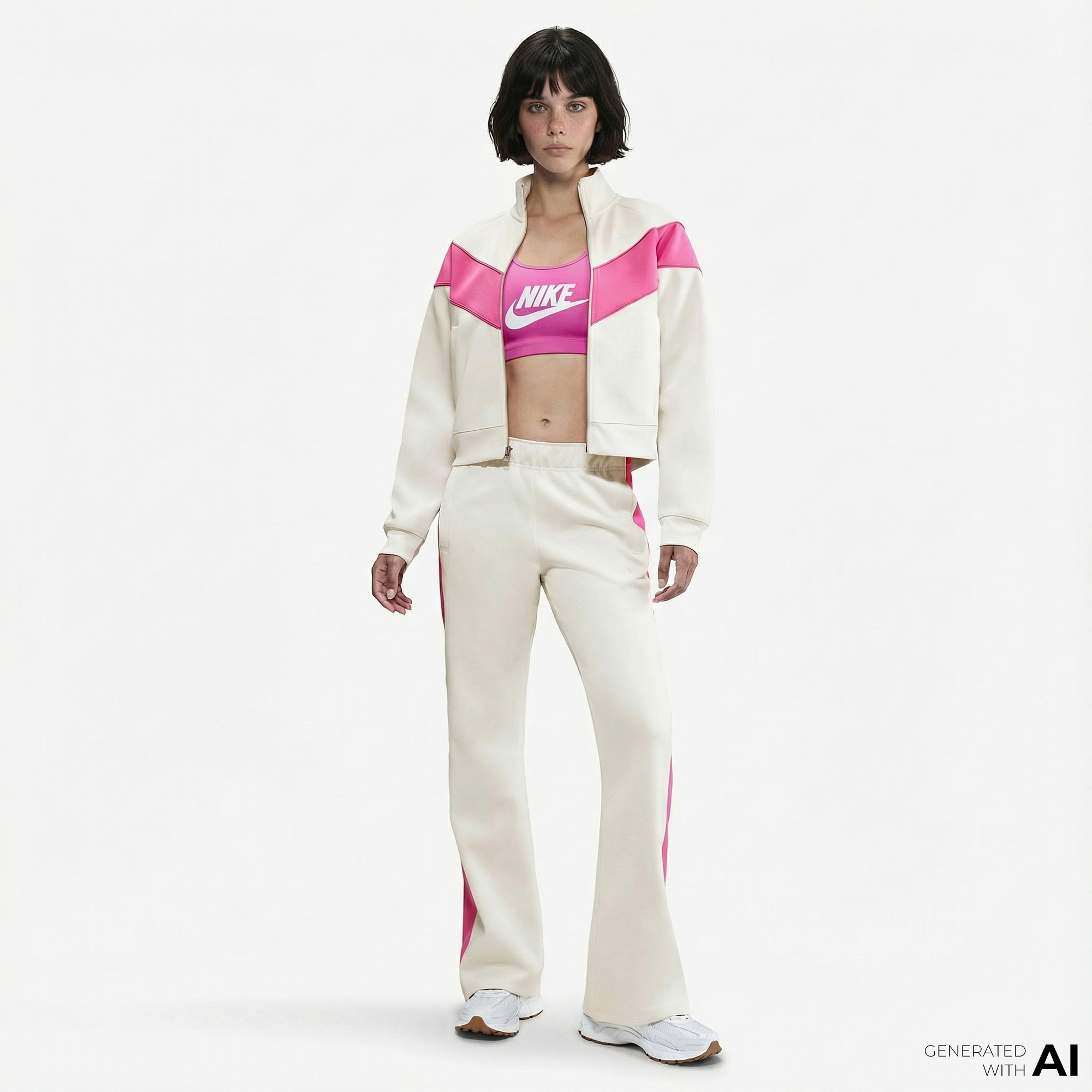  Nike Sportswear Windrunner Poly Kadın Krem Rengi Ceket