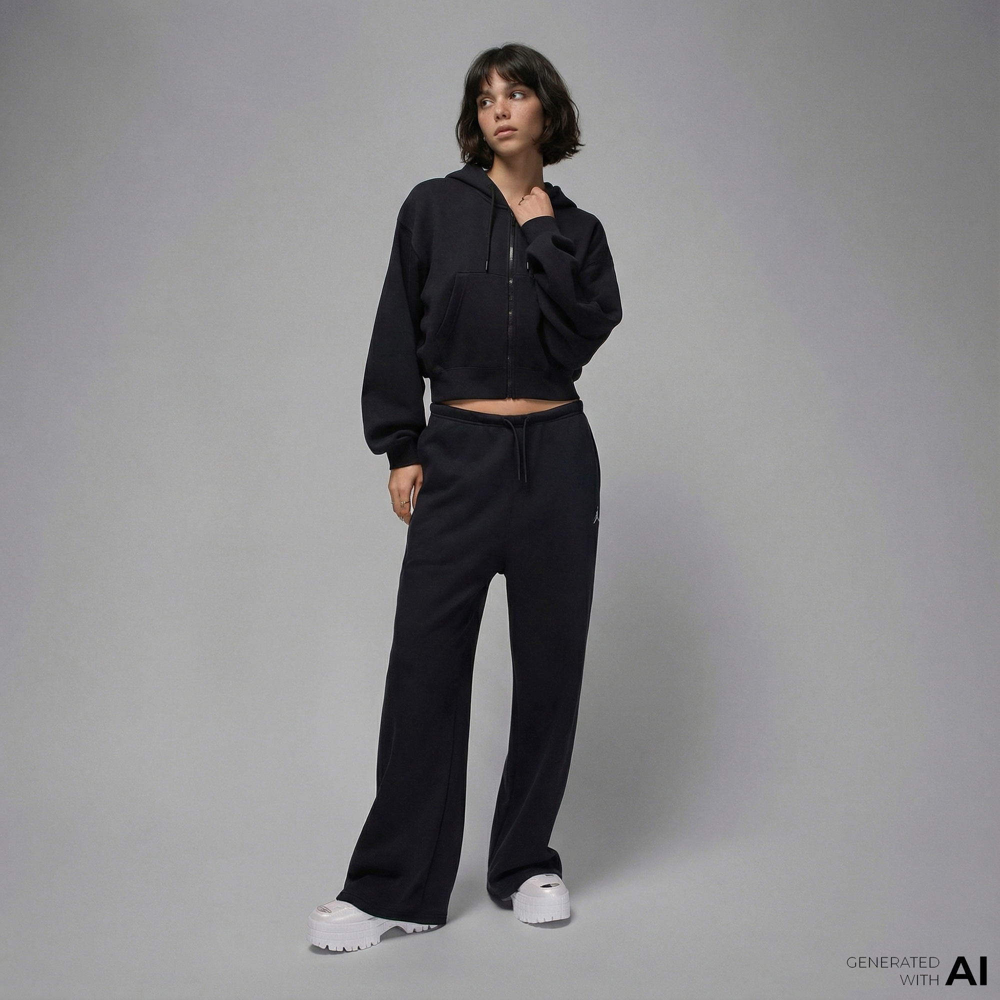  Jordan Brooklyn Fleece Kadın Siyah Sweatshirt