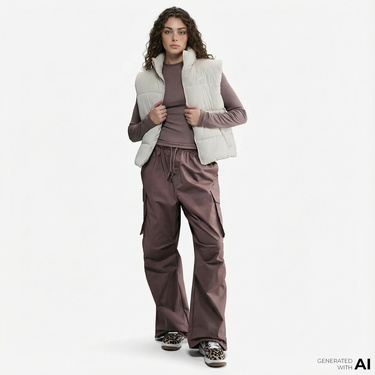  Nike Sportswear Classic Puffer Kadın Beyaz Yelek