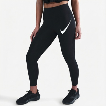  Nike Dri-Fit Tempo Swoosh Run Kadın Siyah Tayt