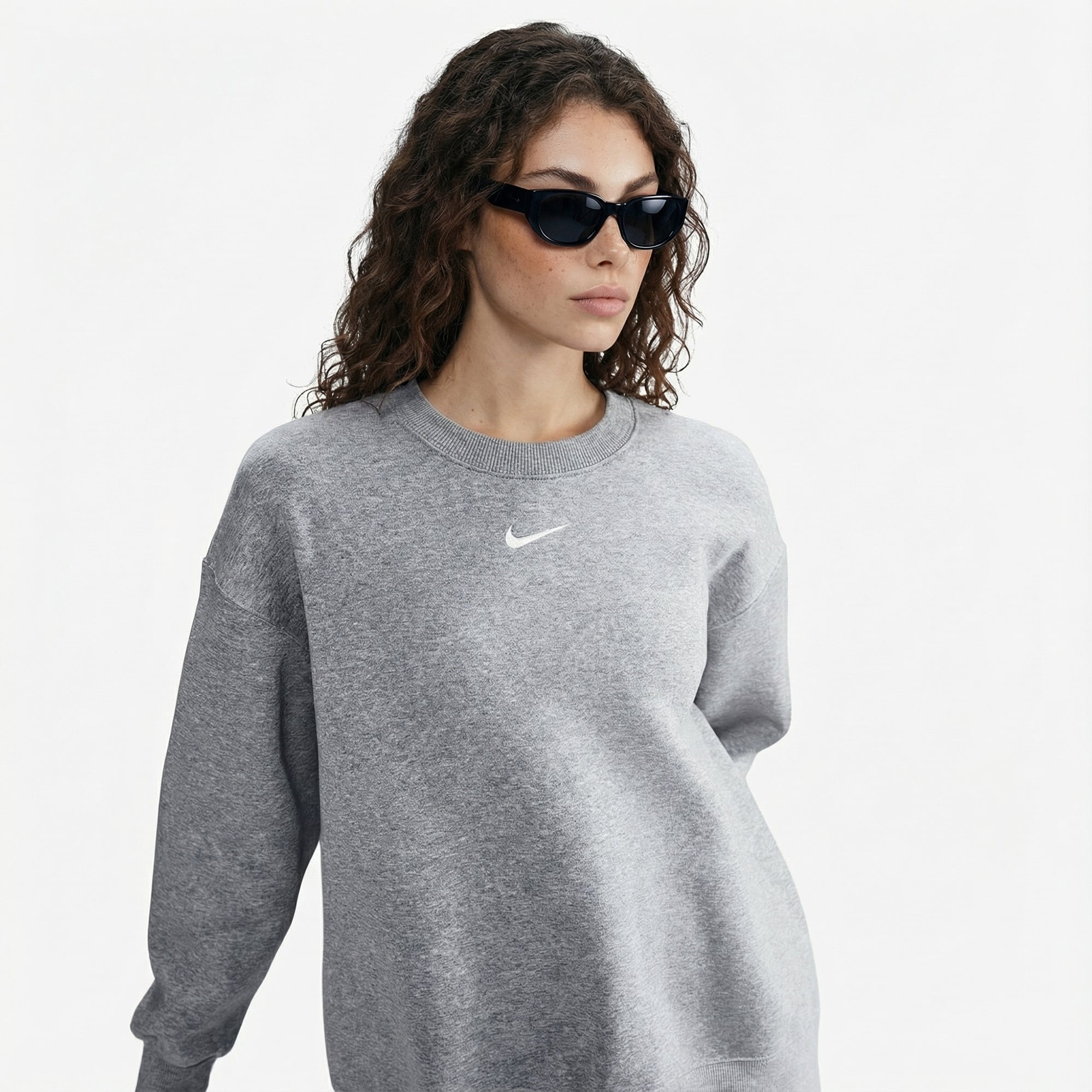 Nike Sportswear Phoenix Fleece Kadın Gri Sweatshirt