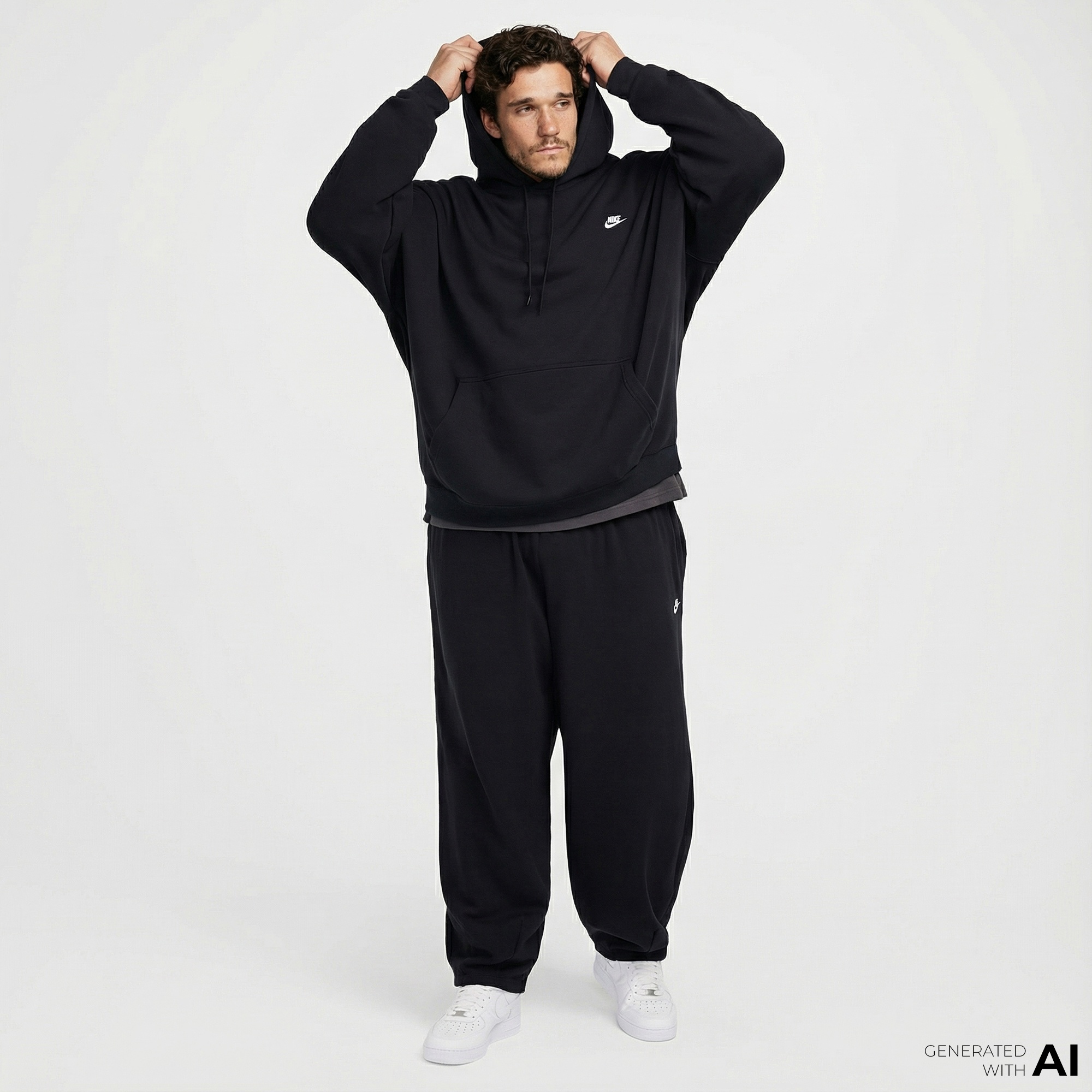 Nike Club Fleece Erkek Siyah Hoodie