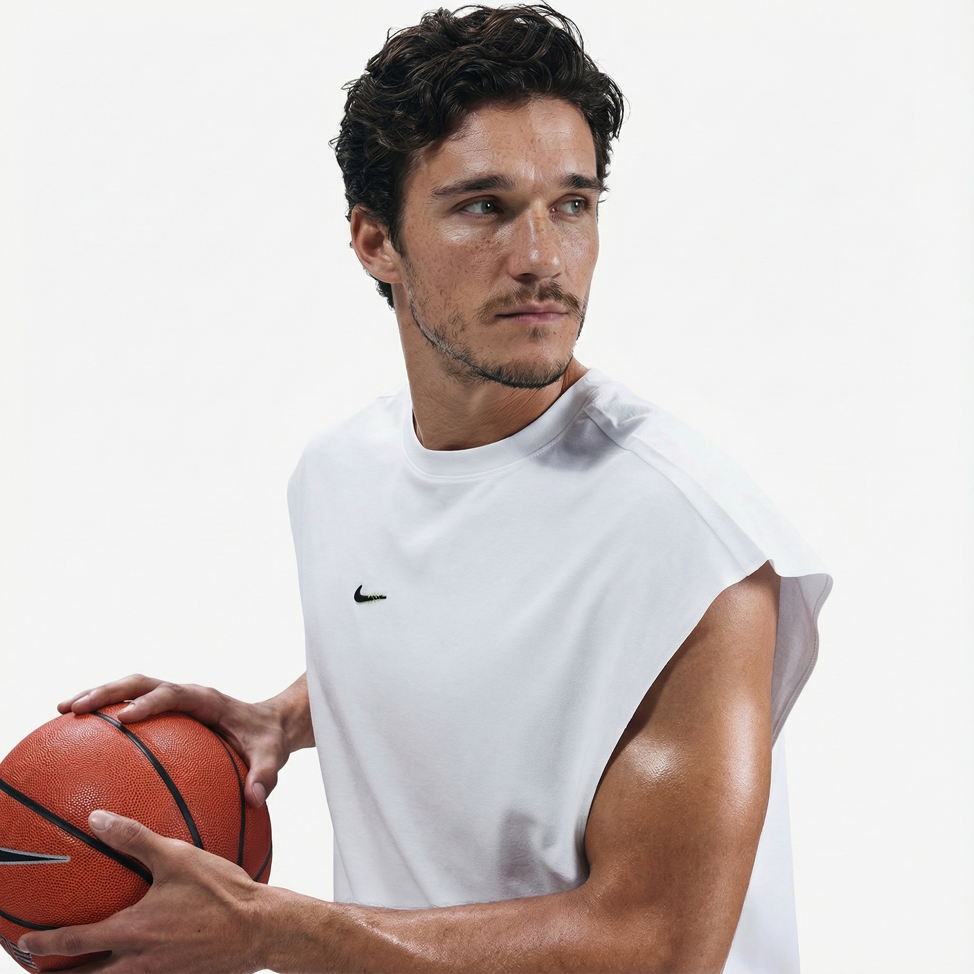 Nike Dri-Fit Top Street Erkek Beyaz T-Shirt