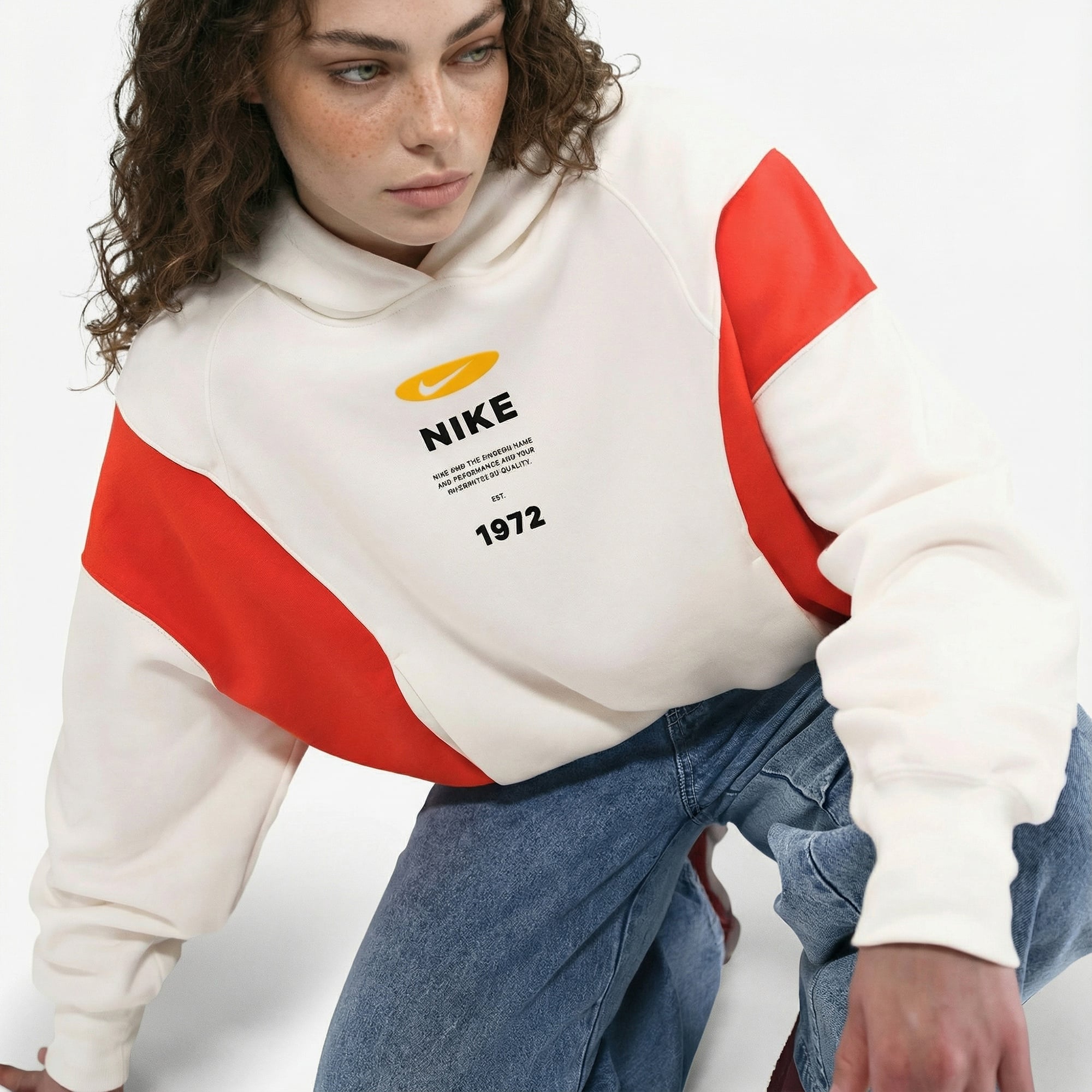 Nike Sportswear Phoenix Fleece Kadın Beyaz Hoodie