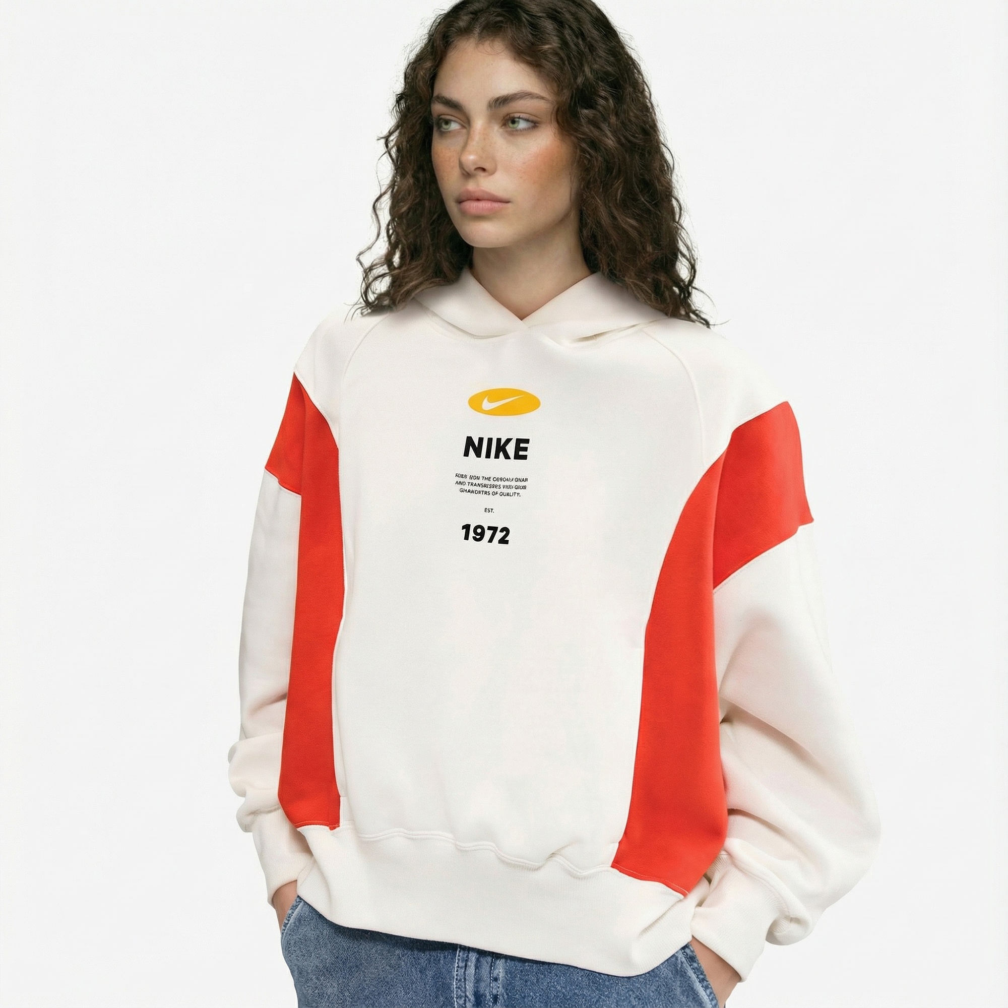 Nike Sportswear Phoenix Fleece Kadın Beyaz Hoodie