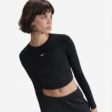  Nike Sportswear Chill Knit Kadın Siyah T-Shirt