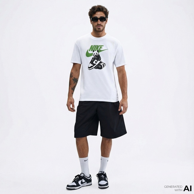  Nike Sportswear Erkek Beyaz T-Shirt