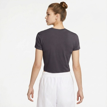  Nike Sportswear Chill Knit Kadın Gri Crop T-Shirt