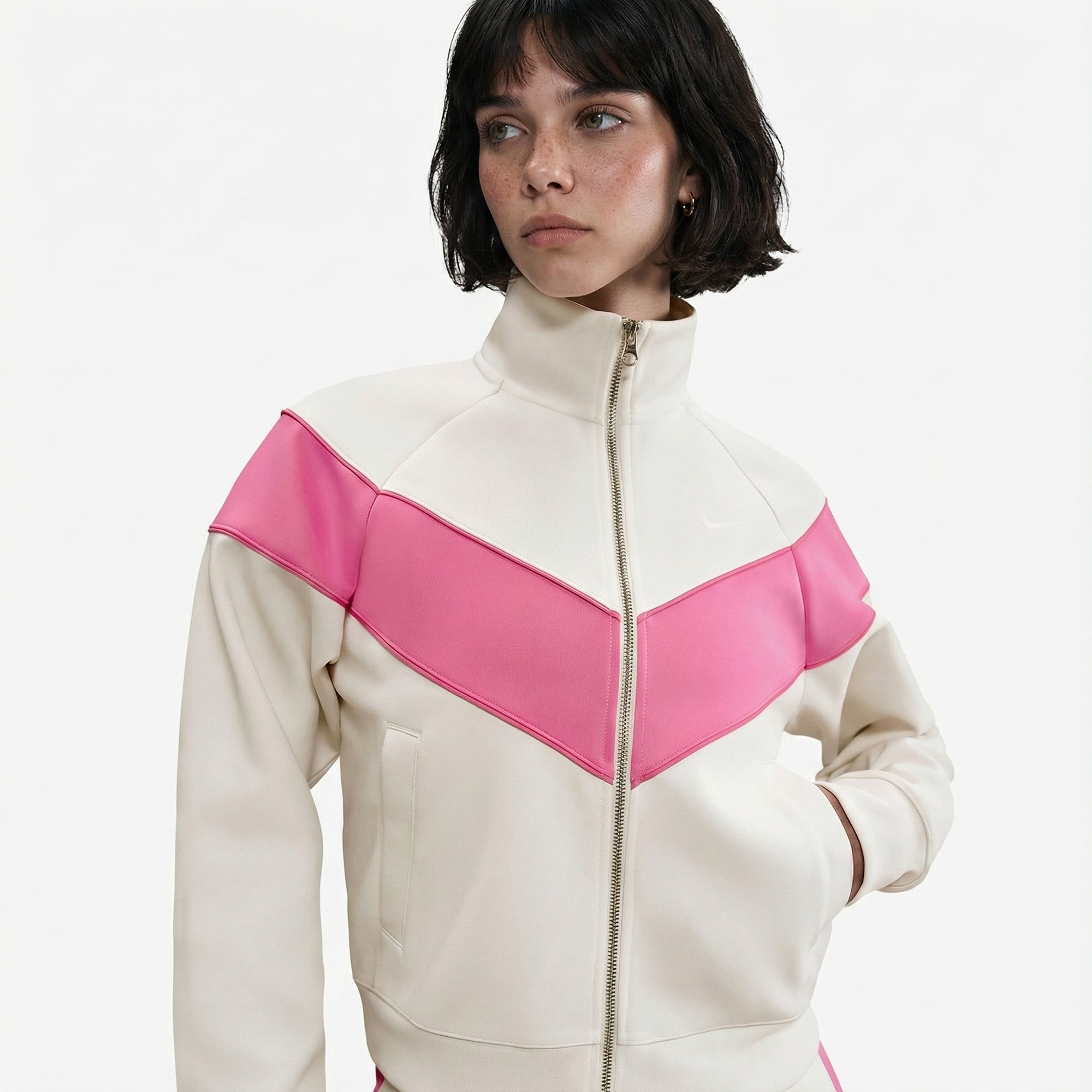 Nike Sportswear Windrunner Poly Kadın Krem Rengi Ceket