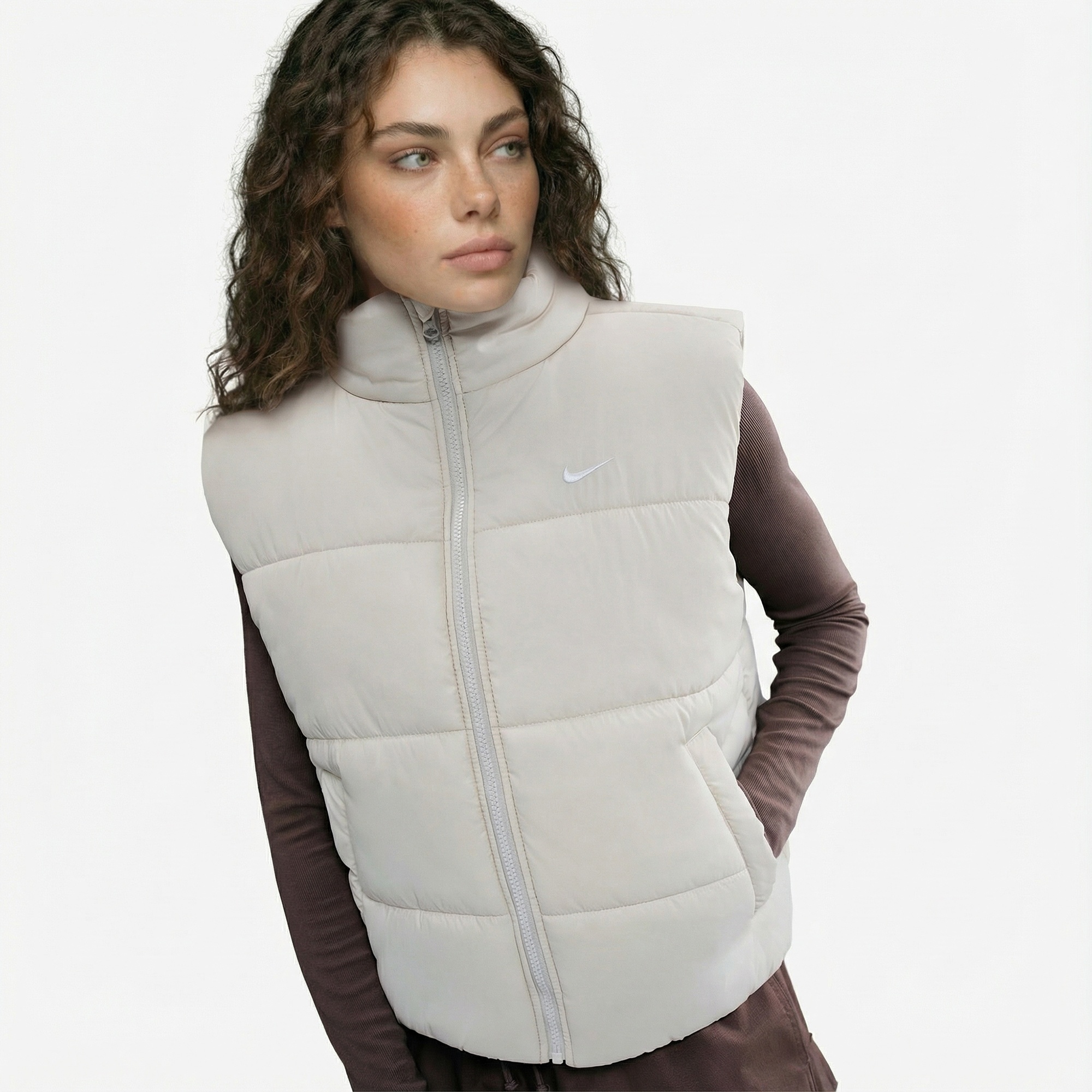 Nike Sportswear Classic Puffer Kadın Beyaz Yelek