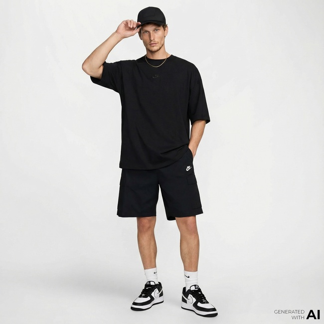  Nike Sportswear Premium Essentials Erkek Siyah T-Shirt