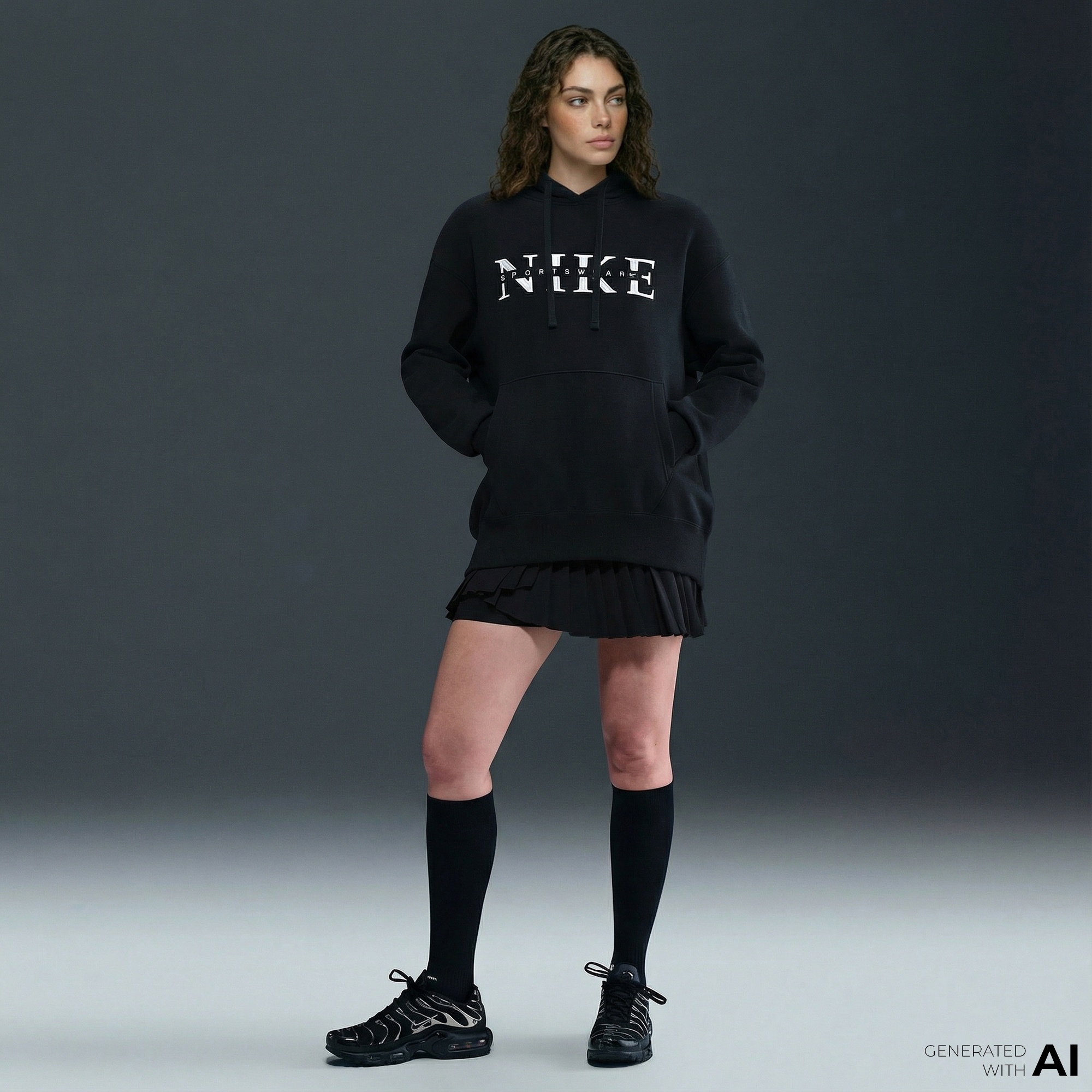 Nike Sportswear Phoenix Fleece Kadın Siyah Hoodie