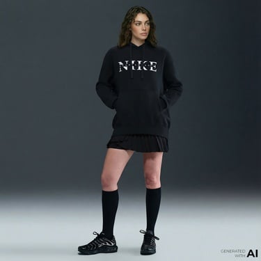  Nike Sportswear Phoenix Fleece Kadın Siyah Hoodie