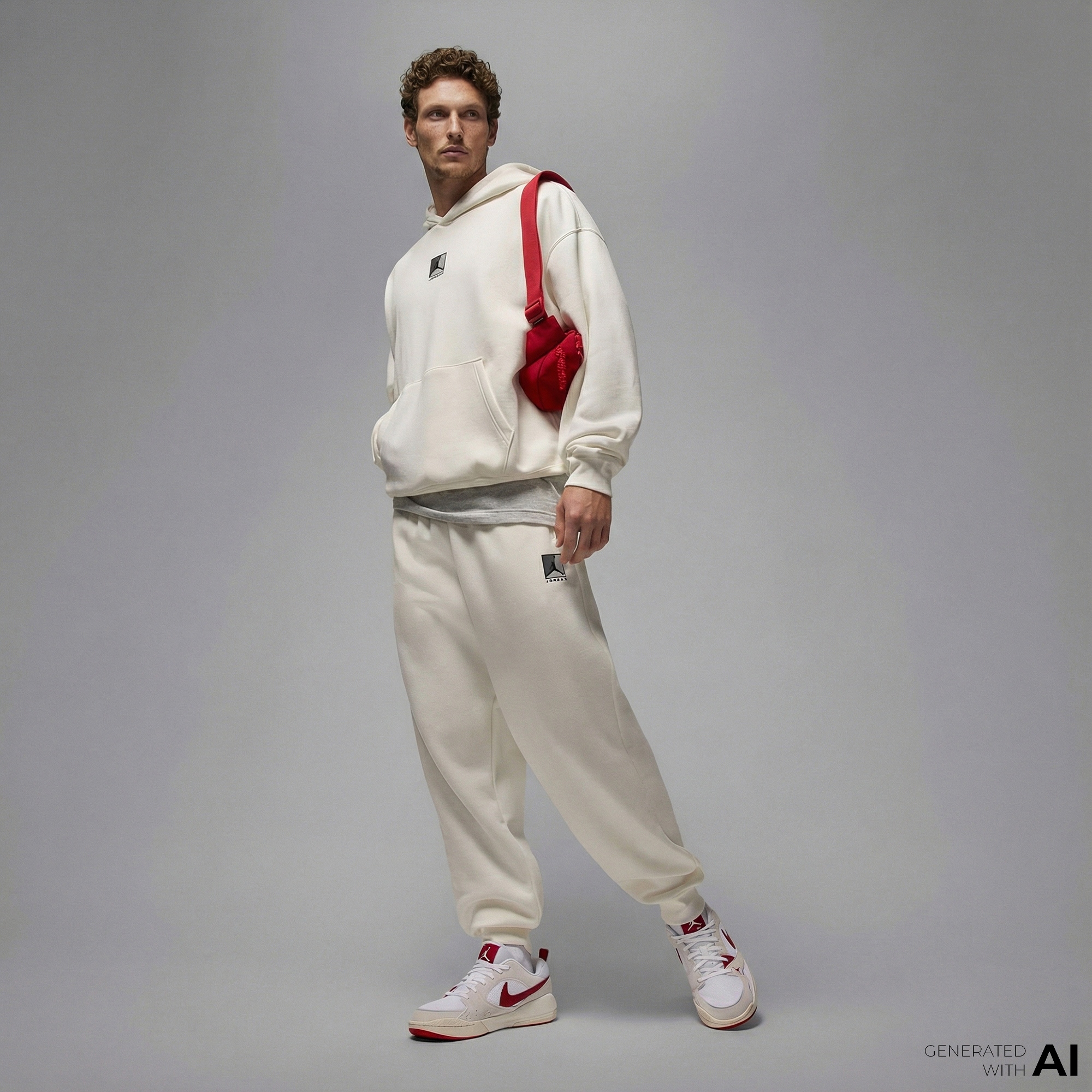  Jordan Brooklyn Fleece Erkek Krem Rengi Sweatshirt