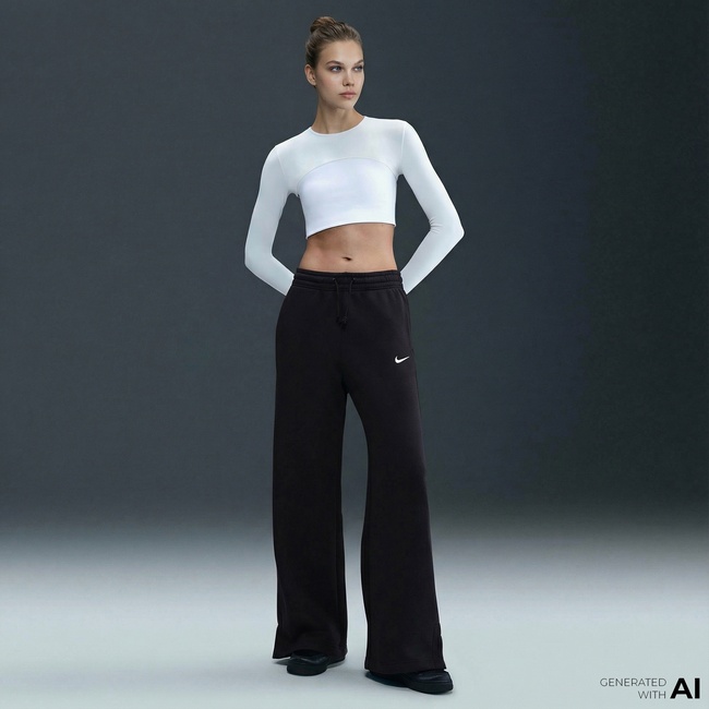  Nike Sportswear Phoenix Fleece Kadın Siyah Eşofman Altı