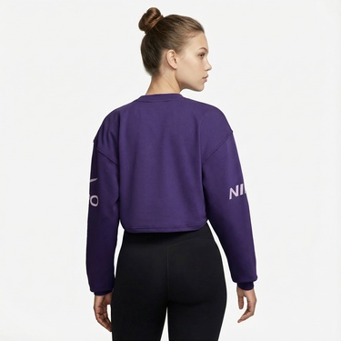  Nike Pro Dri-Fit Fleece Kadın Mor Sweatshirt