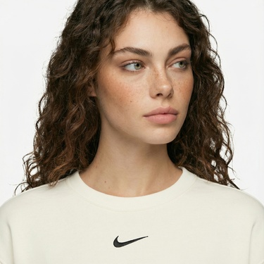  Nike Sportswear Phoenix Fleece Kadın Krem Rengi Sweatshirt