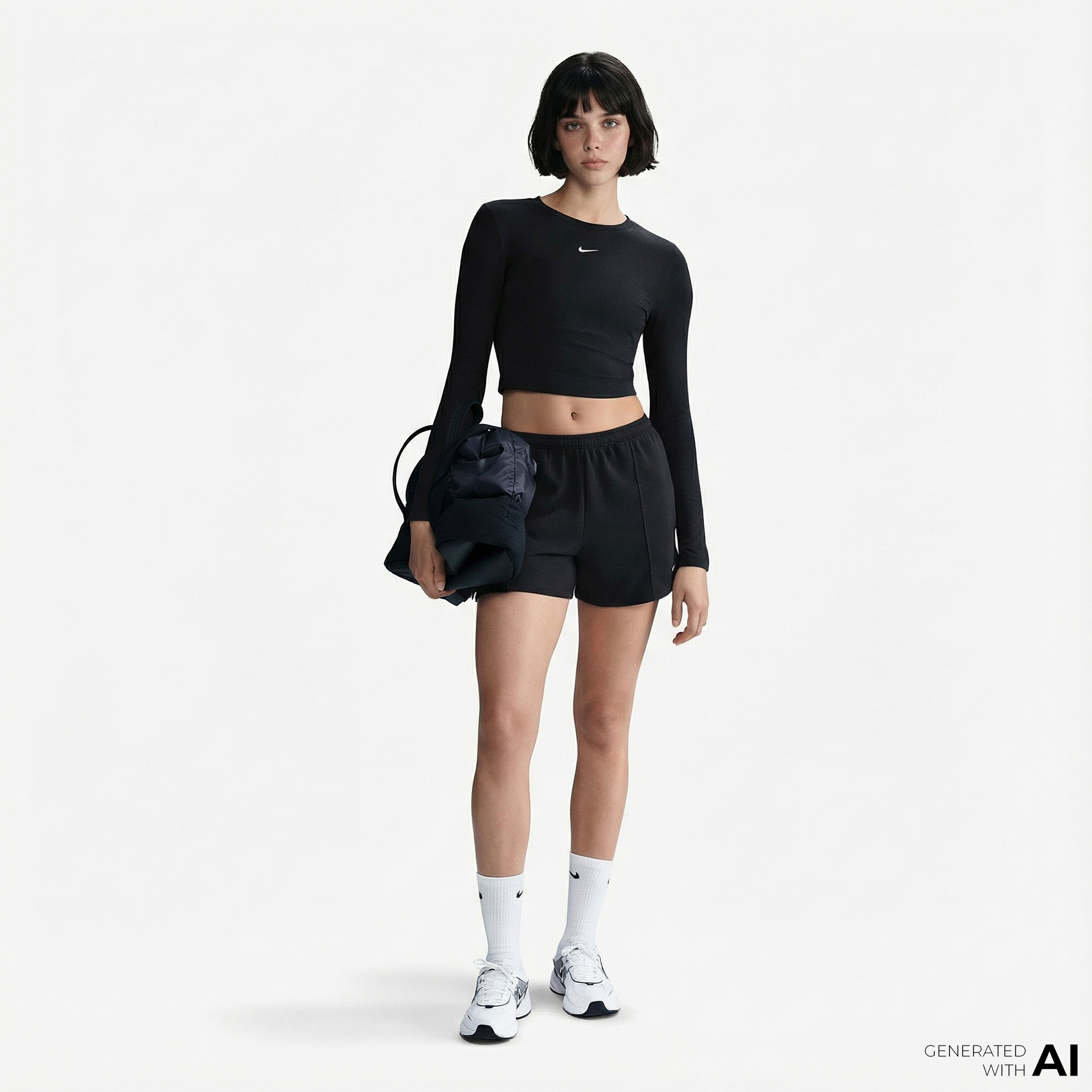  Nike Sportswear Chill Knit Kadın Siyah T-Shirt