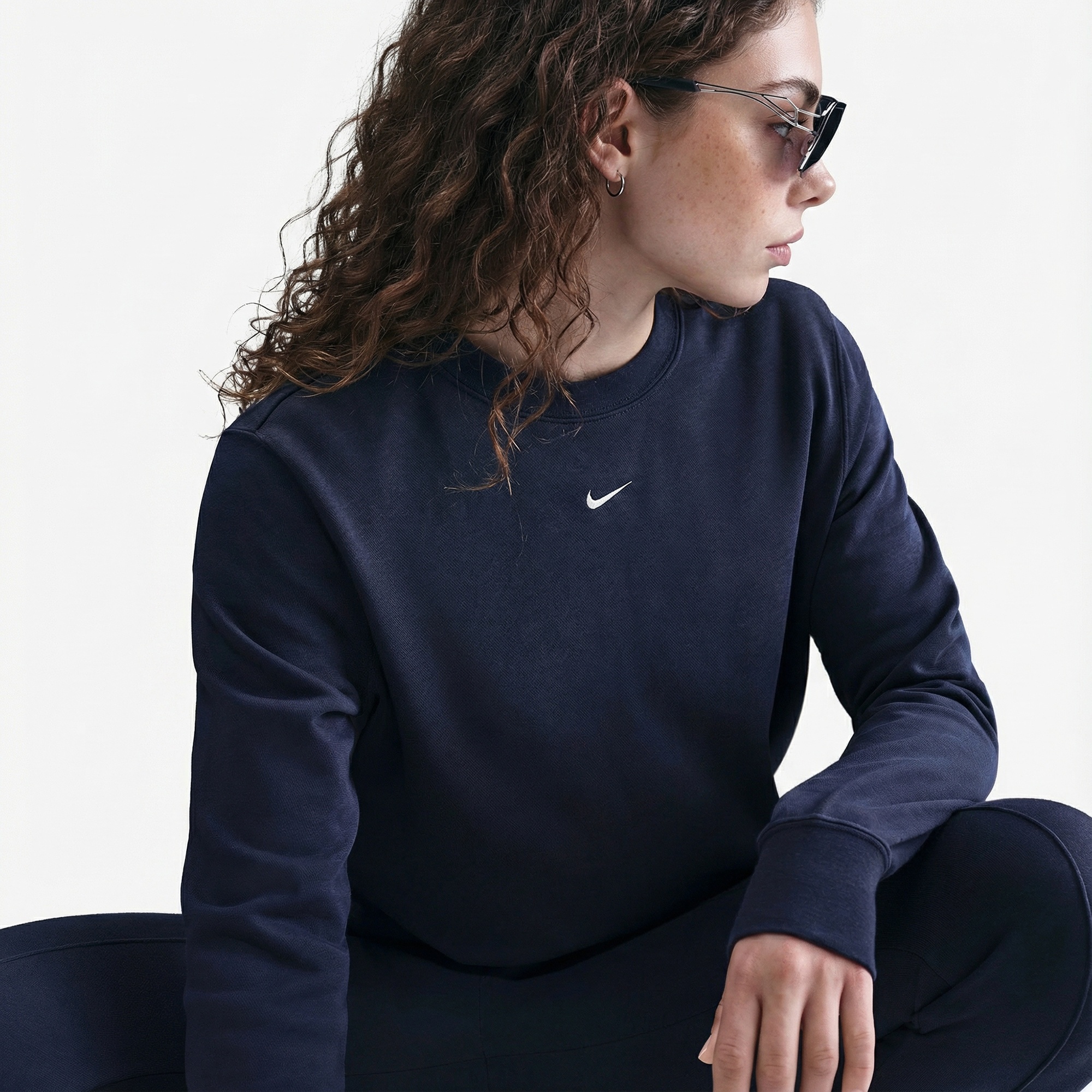Nike Sportswear Chill Terry Kadın Lacivert Sweatshirt