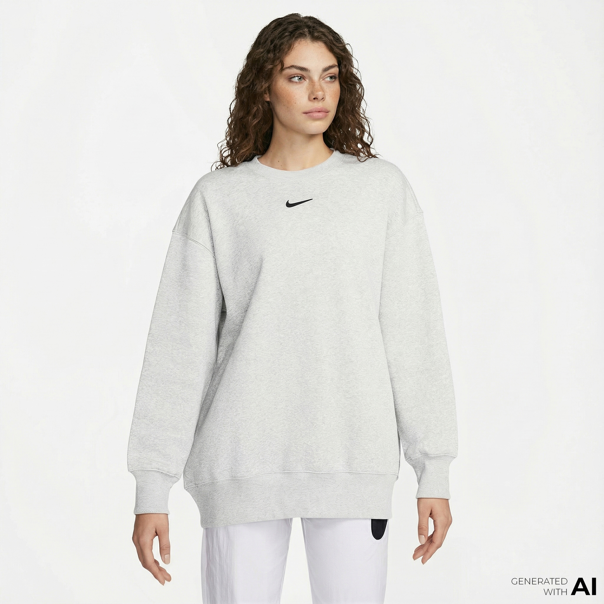  Nike Sportswear Phoenix Fleece Kadın Beyaz Sweatshirt