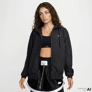  Nike Sportswear Classic Woven Kadın Siyah Ceket