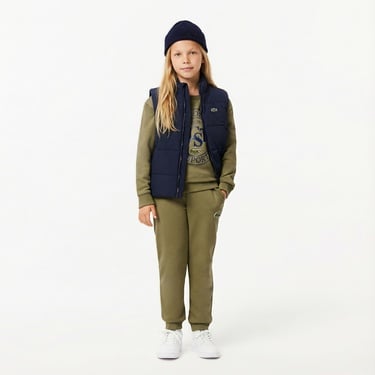  Lacoste Çocuk Bisiklet Yaka Baskılı Haki Sweatshirt