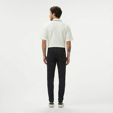  Lacoste Erkek Slim Fit Siyah Jean Pantolon