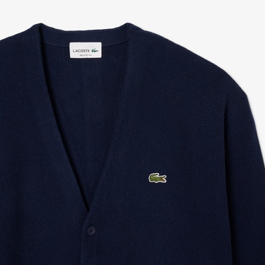  Lacoste Erkek Relaxed Fit V Yaka Lacivert Hırka