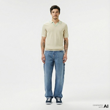  Lacoste Erkek Koyu Mavi Jean Pantolon