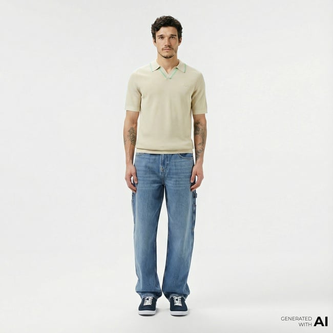  Lacoste Erkek Koyu Mavi Jean Pantolon