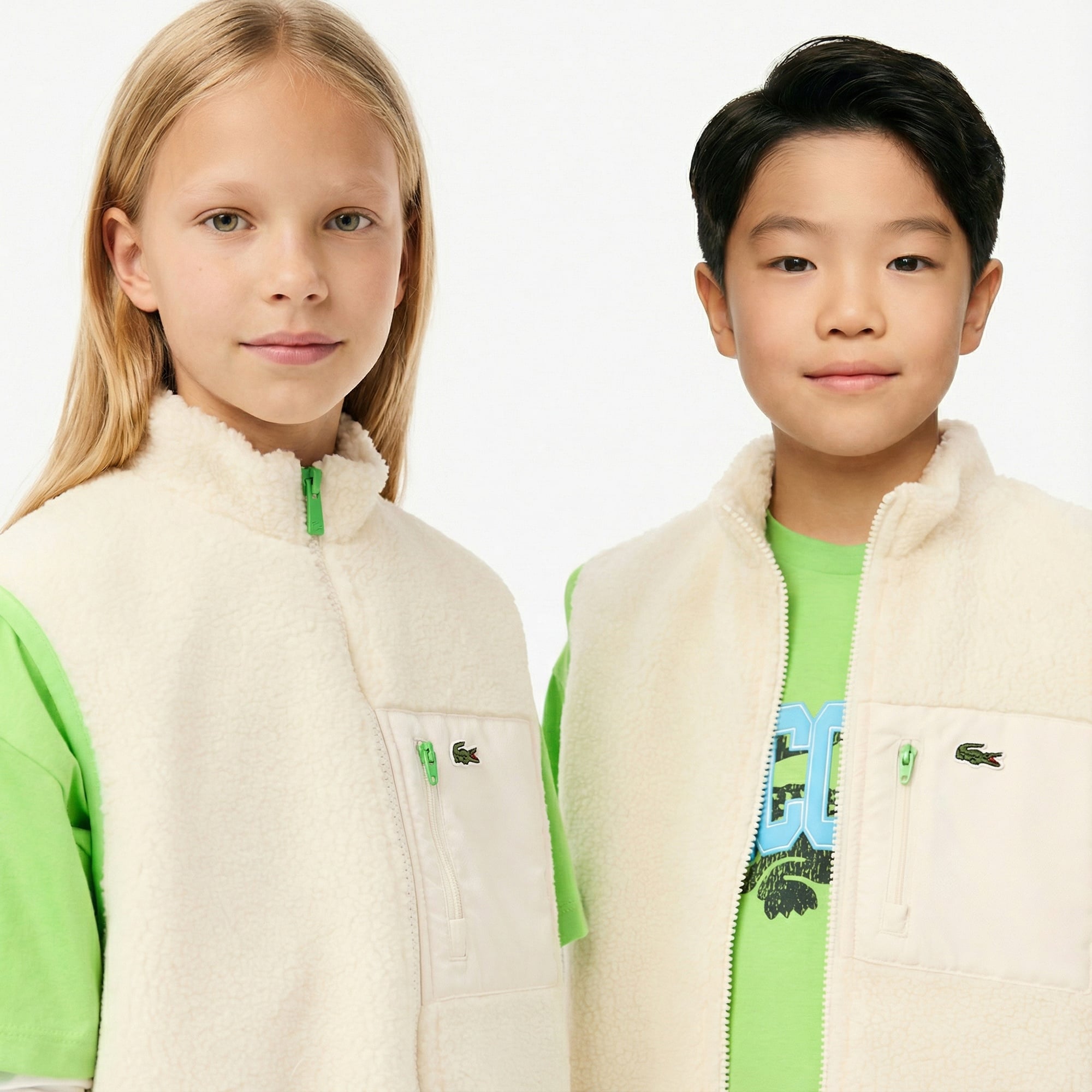 Lacoste Çocuk Dik Yaka Bej Yelek