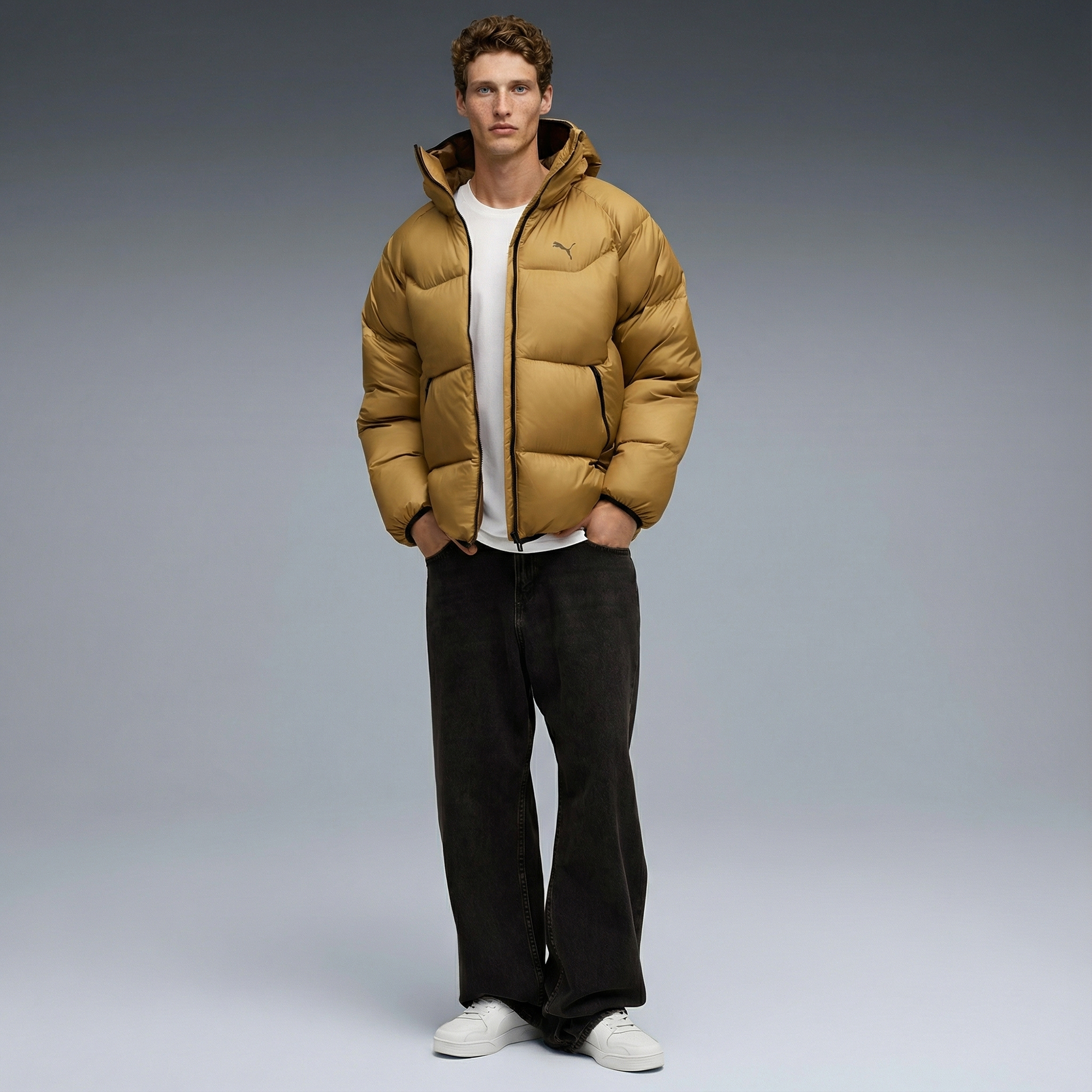 Puma Hooded Down Puffer  Erkek Altın Rengi Mont