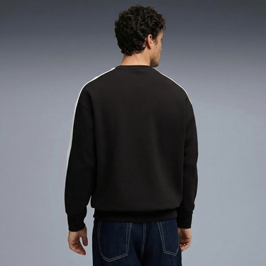  Puma T7 Relaxed Crew Erkek Siyah Sweatshirt