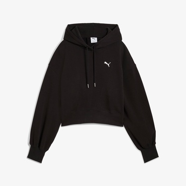  Puma Wardrobe Essential Cropped  Kadın Siyah Sweatshirt