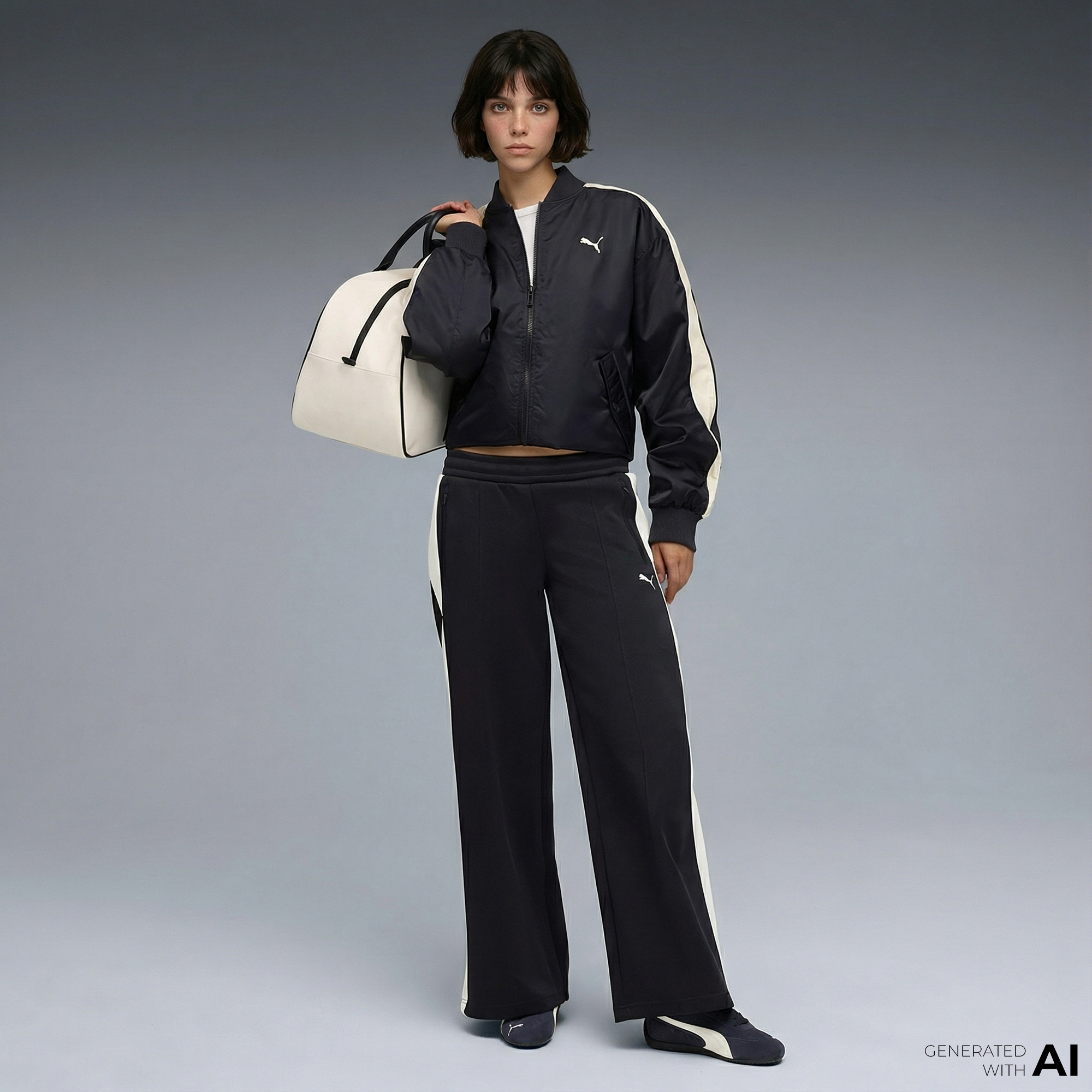  Puma T7 Low Rise Track s Kadın Lacivert Eşofman Altı