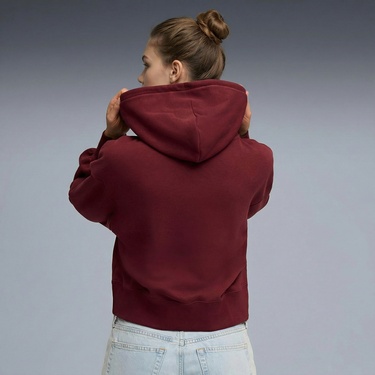  Puma Wardrobe Essential Cropped  Kadın Kırmızı Sweatshirt