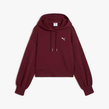  Puma Wardrobe Essential Cropped  Kadın Kırmızı Sweatshirt