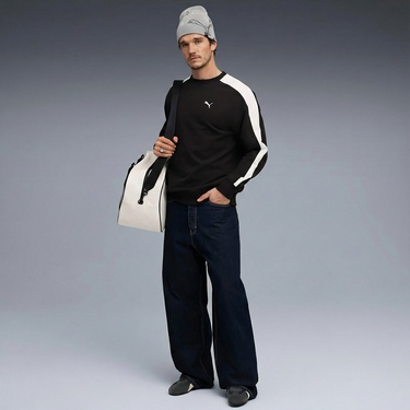  Puma T7 Relaxed Crew Erkek Siyah Sweatshirt
