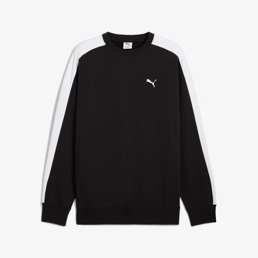  Puma T7 Relaxed Crew Erkek Siyah Sweatshirt