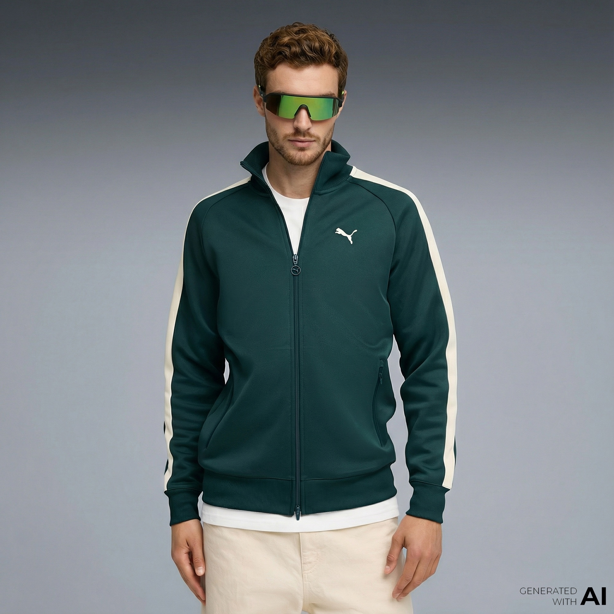 Puma T7 Always On Track  Erkek Yeşil Ceket