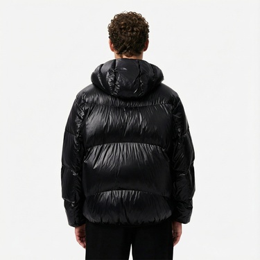  Lacoste Erkek Relaxed Fit Kapüşonlu Siyah Mont