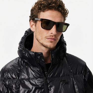  Lacoste Erkek Relaxed Fit Kapüşonlu Siyah Mont