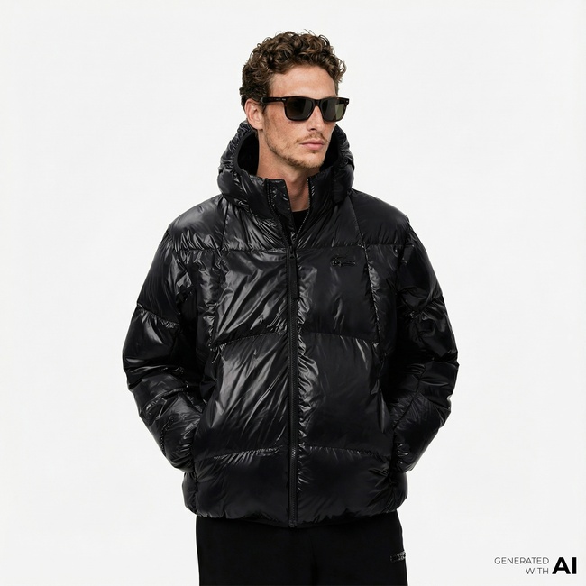  Lacoste Erkek Relaxed Fit Kapüşonlu Siyah Mont