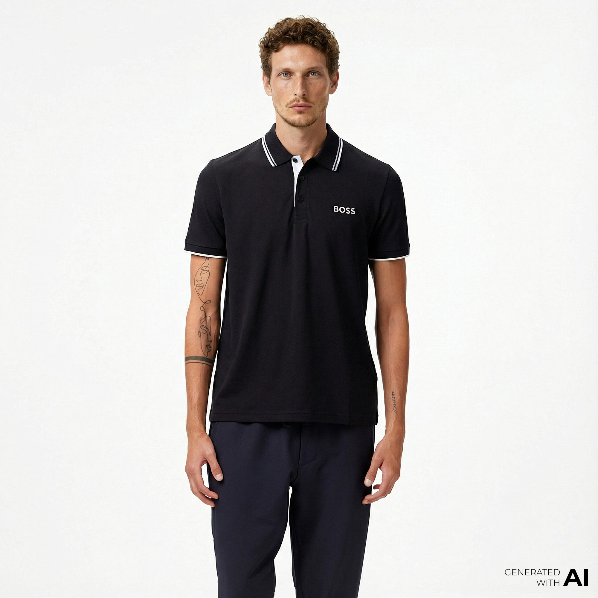  Boss Paddy Pro Erkek Koyu Mavi Polo