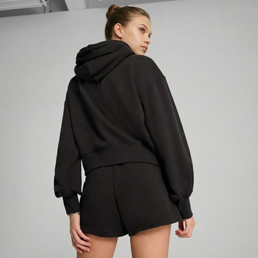  Puma Wardrobe Essential Cropped  Kadın Siyah Sweatshirt