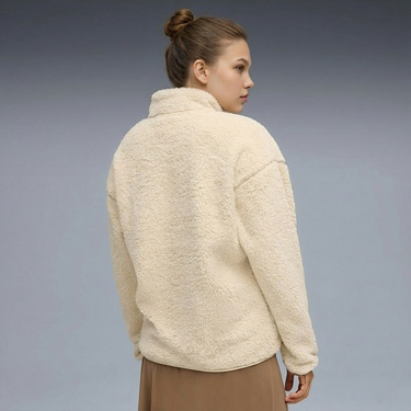  Puma Essential Elevated Half-Zip Crew Kadın Krem Rengi Sweatshirt