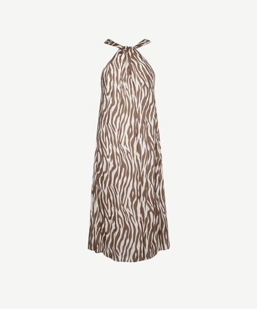  YARGICI Boyundan Bağlamalı Midi Boy Elbise