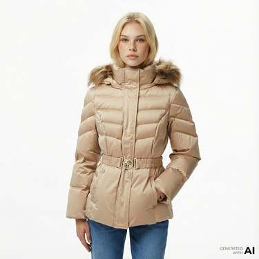  Guess Marina Kadın Bej Mont