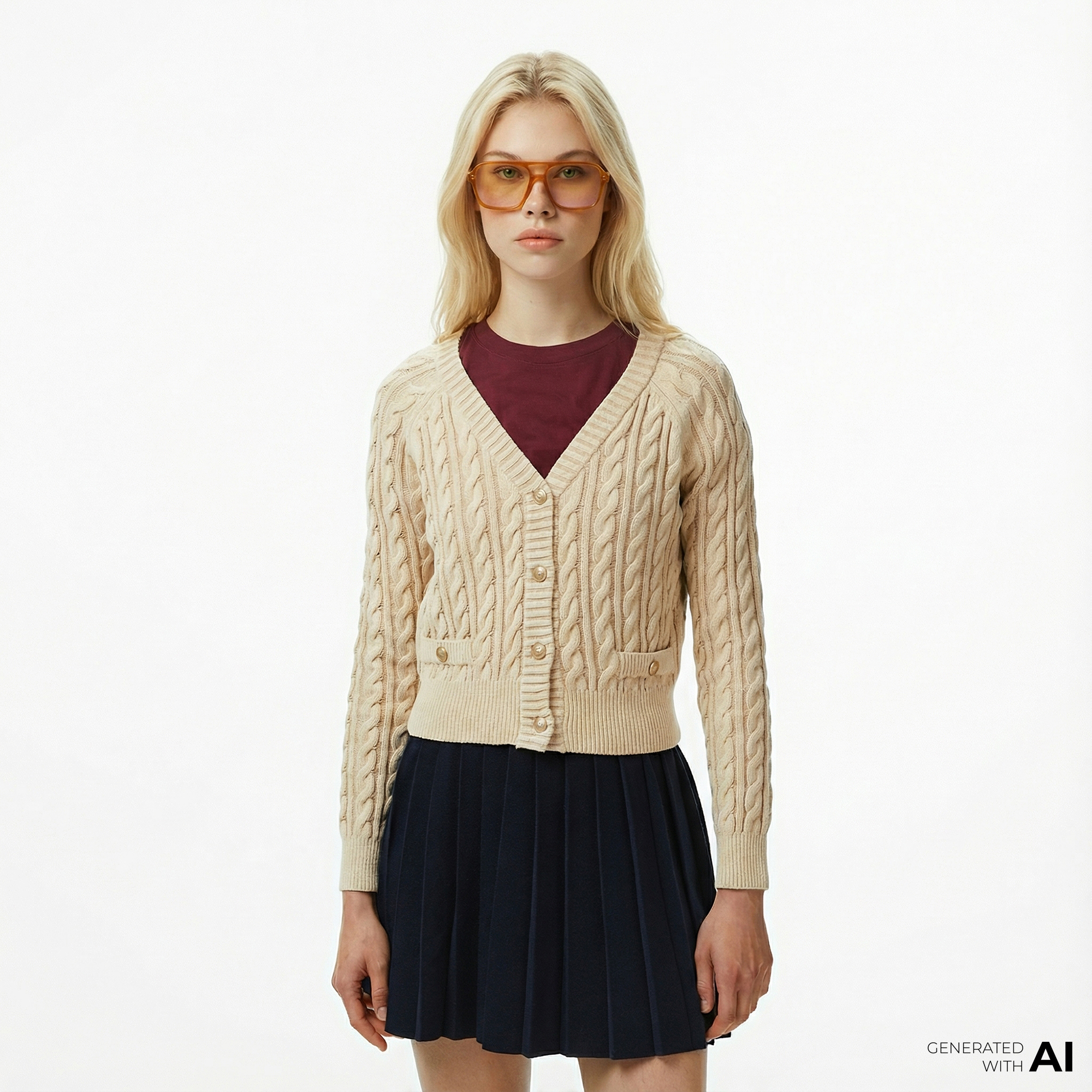  Guess Giselle Kadın Krem Rengi Hırka