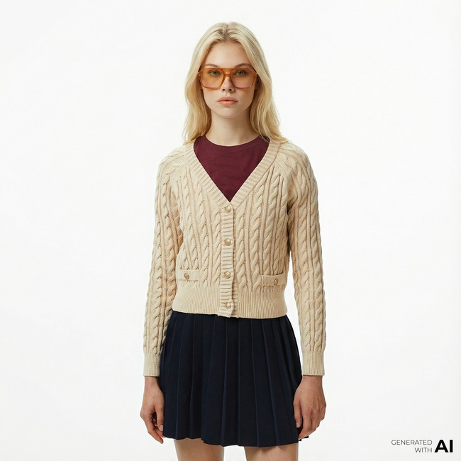  Guess Giselle Kadın Krem Rengi Hırka